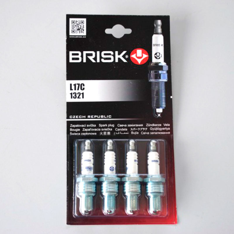 Свеча зажигания ЗМЗ-4062, 4022, 4083 медный электрод BRISK (к-т 4 шт.) блистер