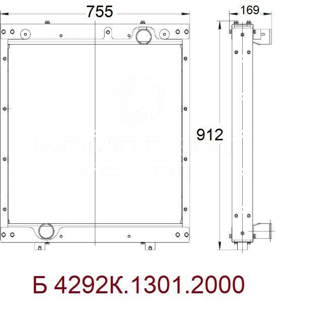 Радиатор системы охлаждения 676x869x165 для ЛиАЗ 4292.60-08