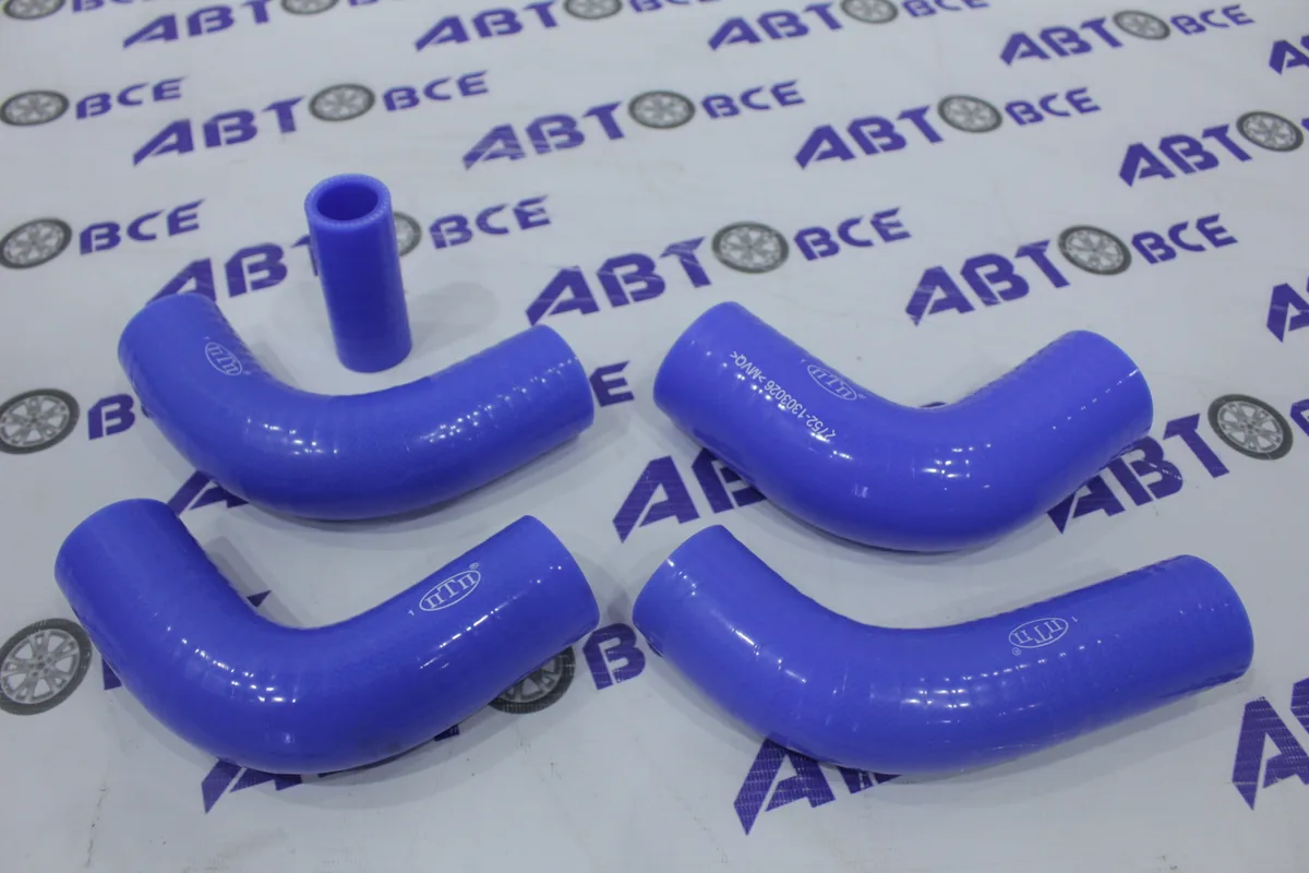 Патрубки радиатора ГАЗ 3302 (двигатель 405) силиконовые, синие, 5 штук