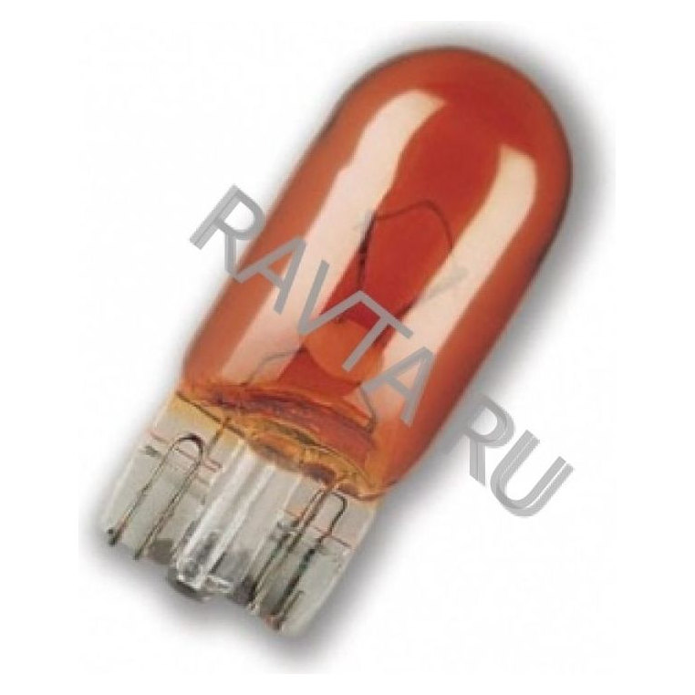 Лампа 12V W5W W2.1x9.5d бесцокол желтая
